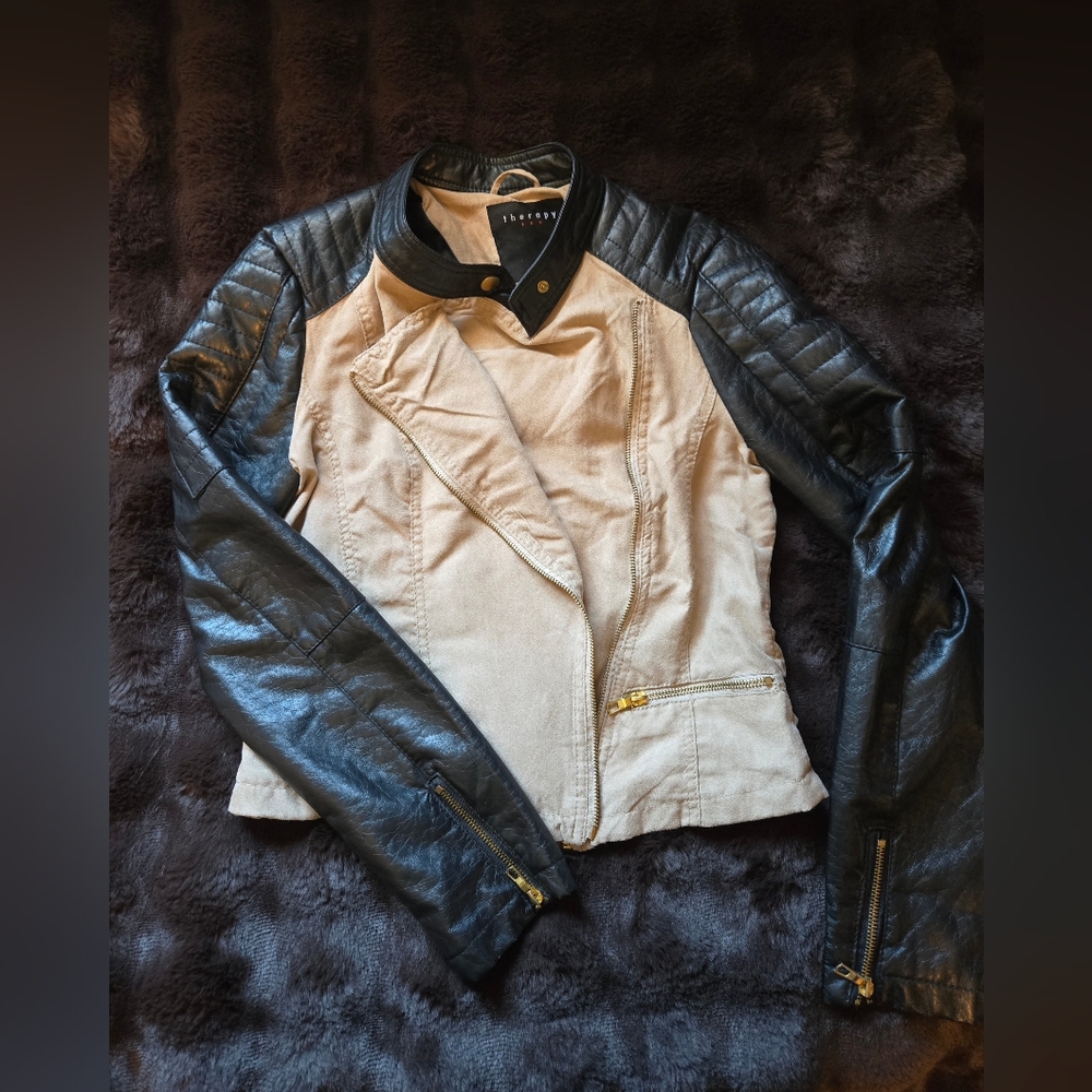 Therapy Faux Leather Suede Jacket
